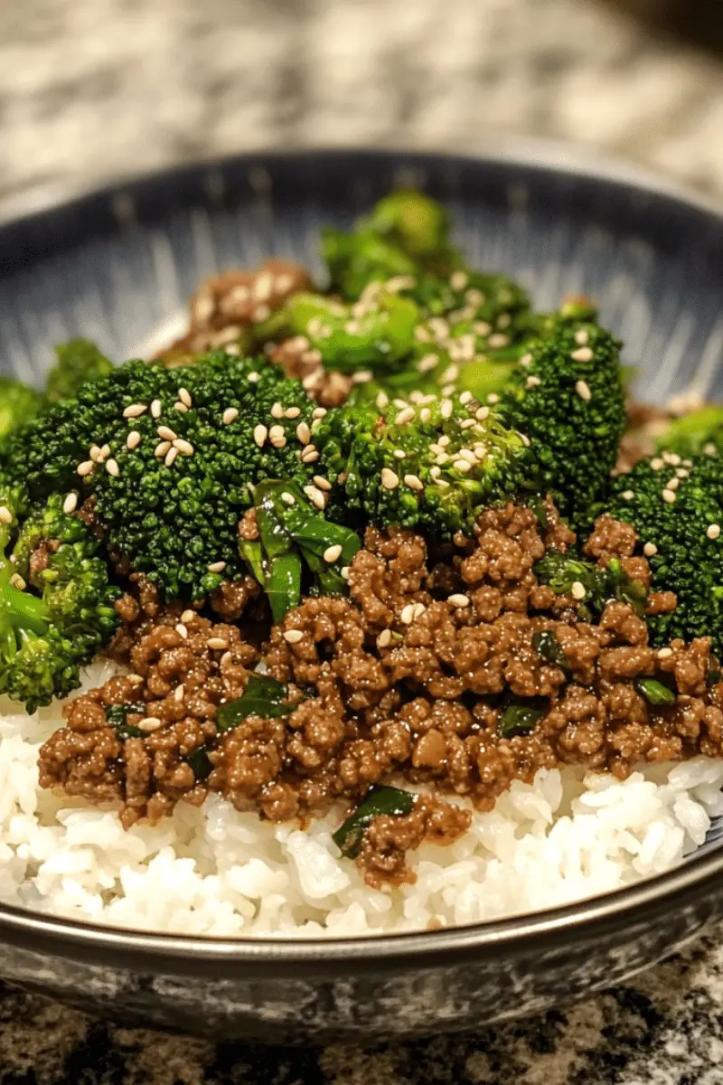 Korean Ground Beef and Broccoli