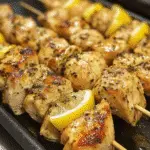 Lemony Marinated Chicken Skewers