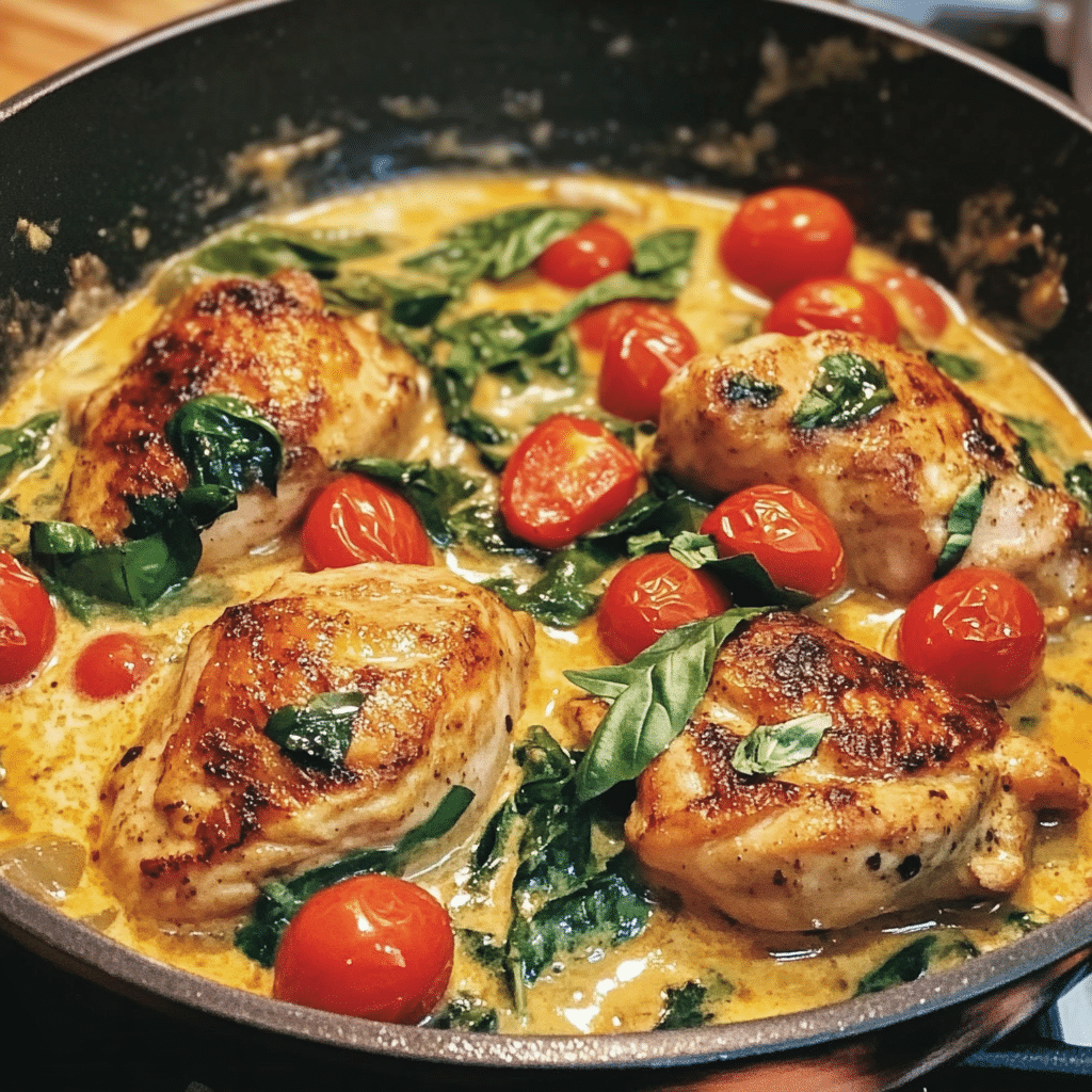 Creamy Tuscan Chicken with Cherry Tomatoes Recipe – Complete Guide