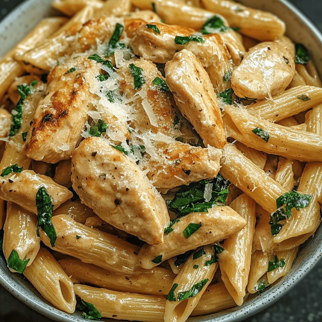 Easy Garlic Parmesan Chicken Pasta