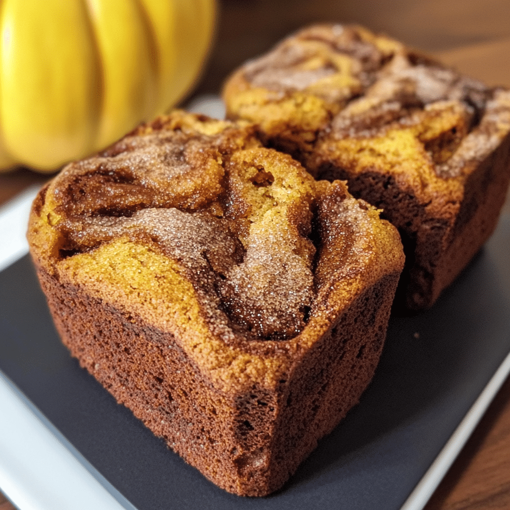 Mini Pumpkin Bread with Cinnamon Swirl