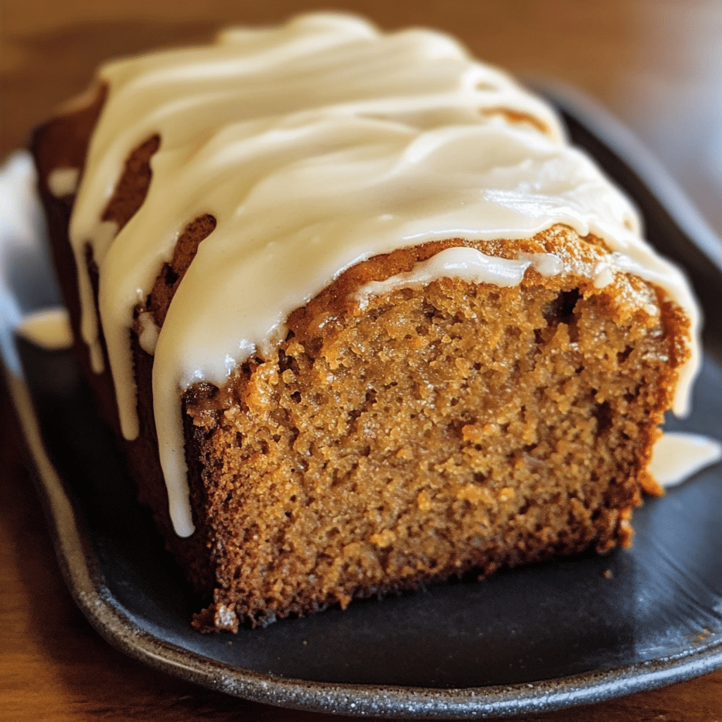Pumpkin Loaf Tapped with Cream Cheese Icing