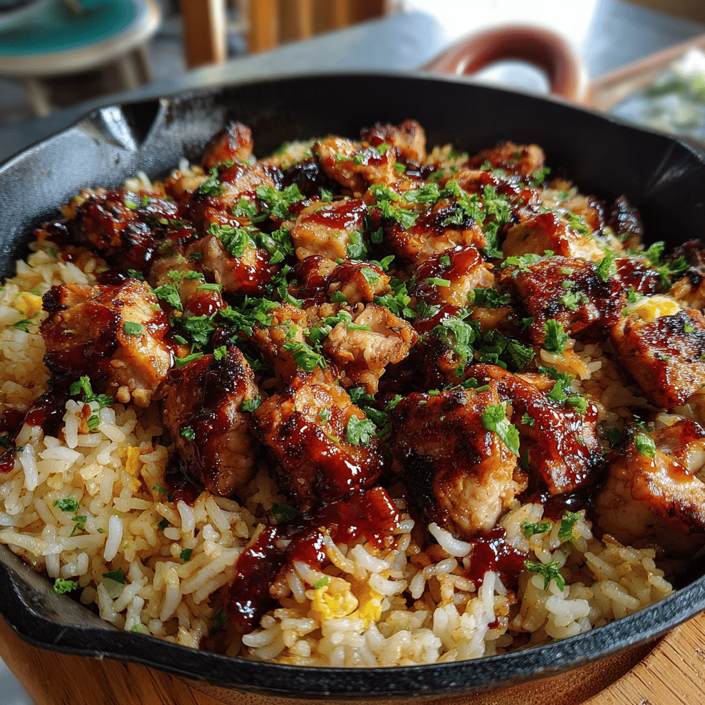 One Pan Bold Honey BBQ chicken Rice