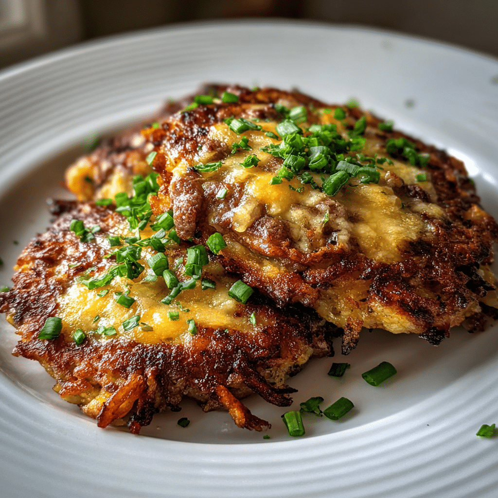 Potato Pancakes With Savory Beef and Cheese Recipe