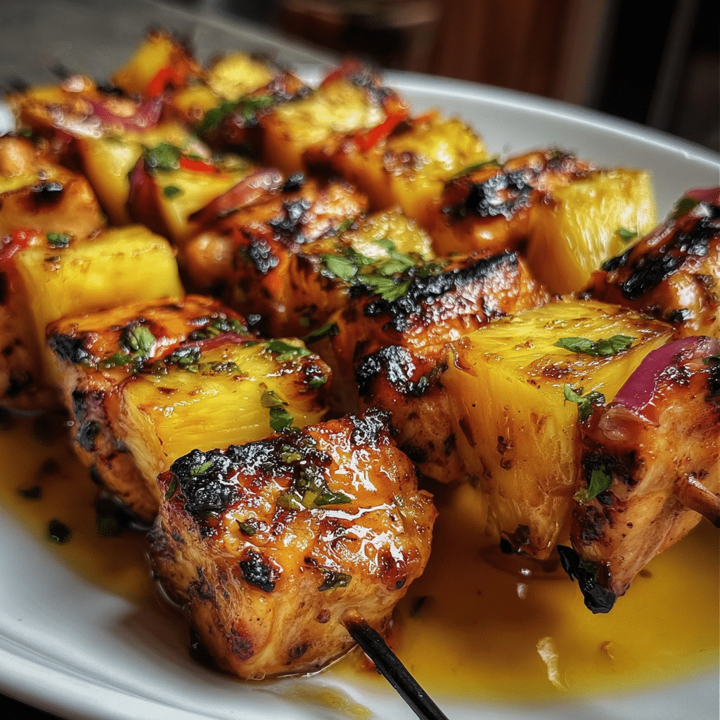 Hawaiian Chicken Pineapple Kebabs Recipe