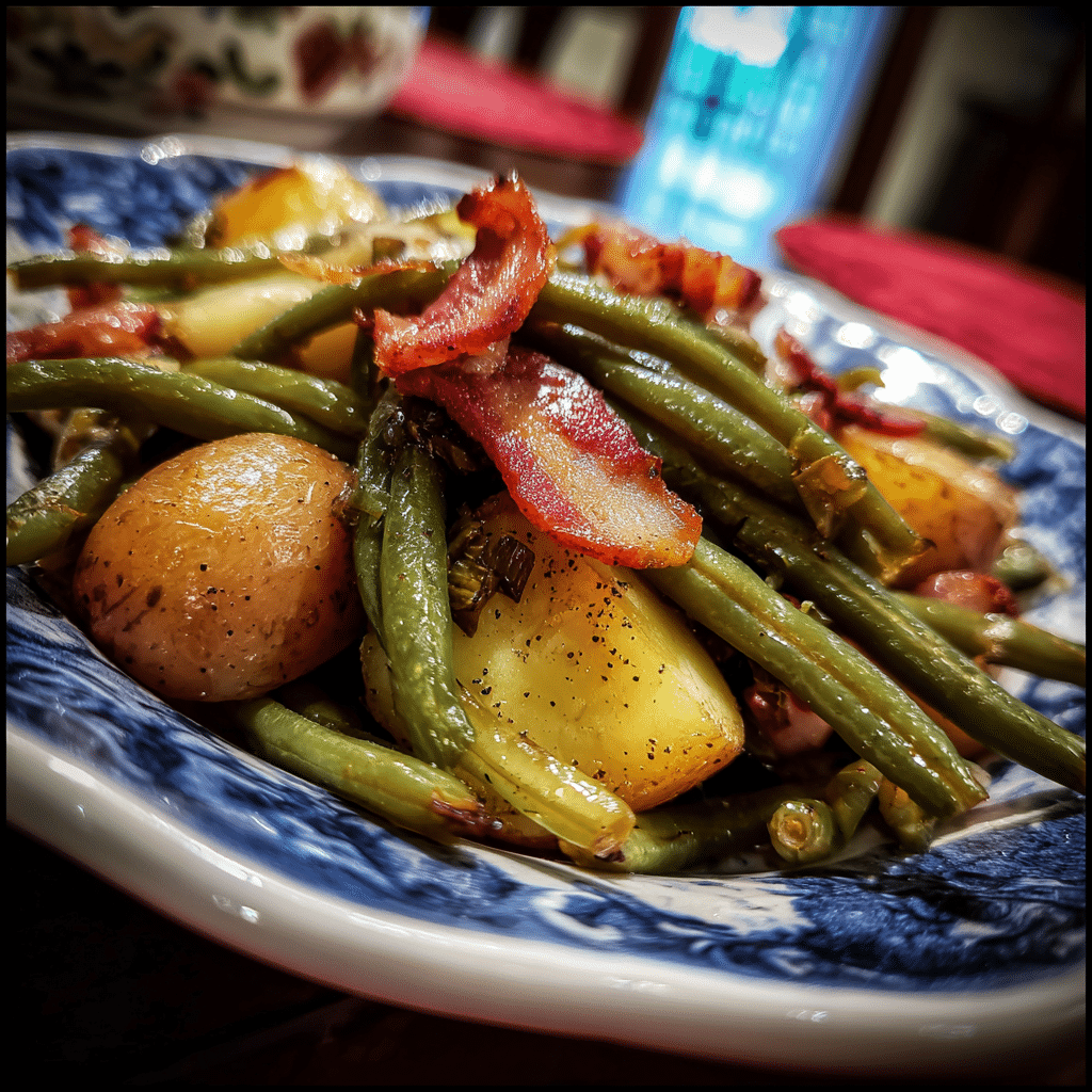 Country Ranch Green Beans and Potatoes with Bacon Recipe