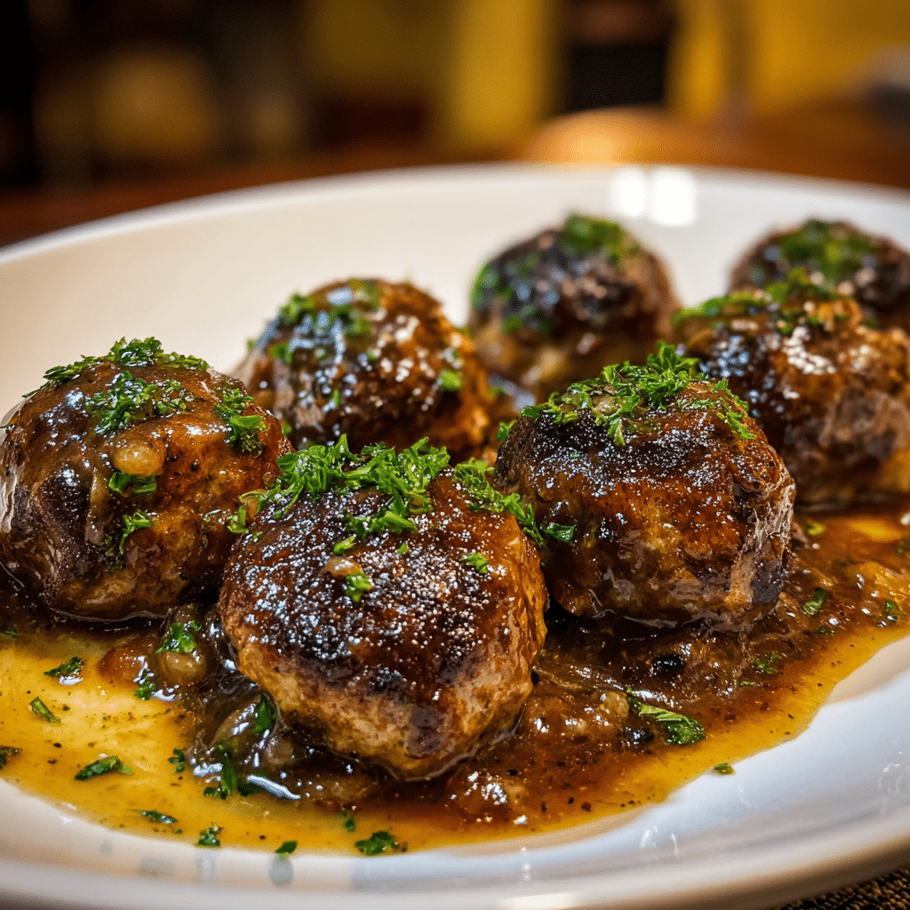 Slow Cooker Salisbury Steak Meatballs Recipe
