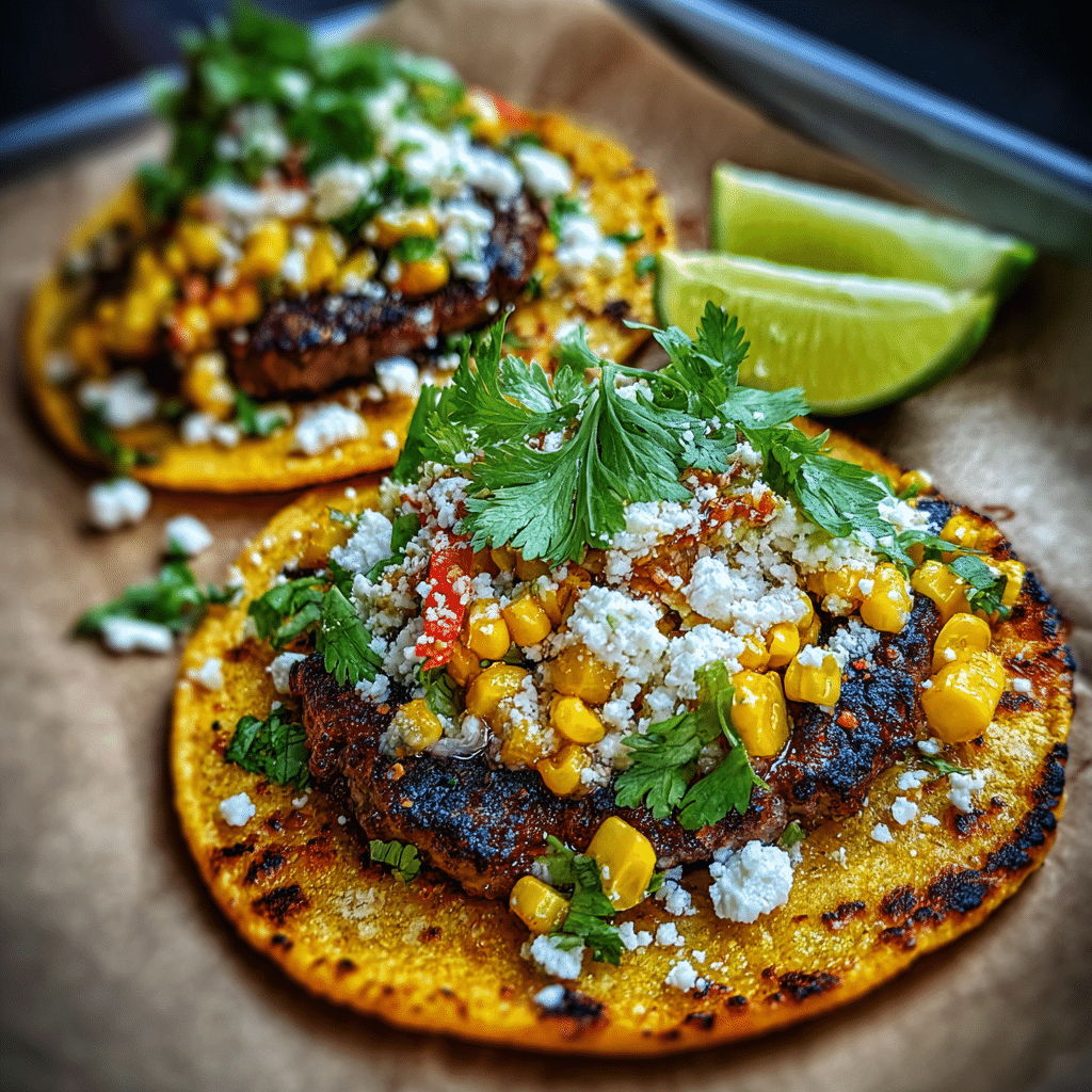 Street Corn Smash Burger Tacos Recipe