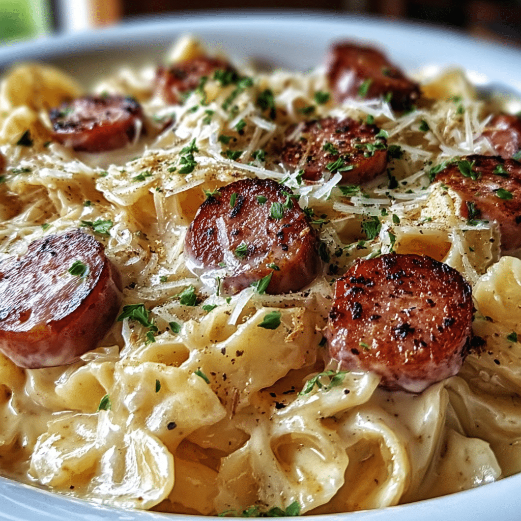 Cajun Smoked Sausage Alfredo Pasta Delight
