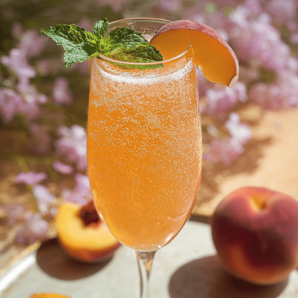 Peach Bellini Mocktail Recipe 