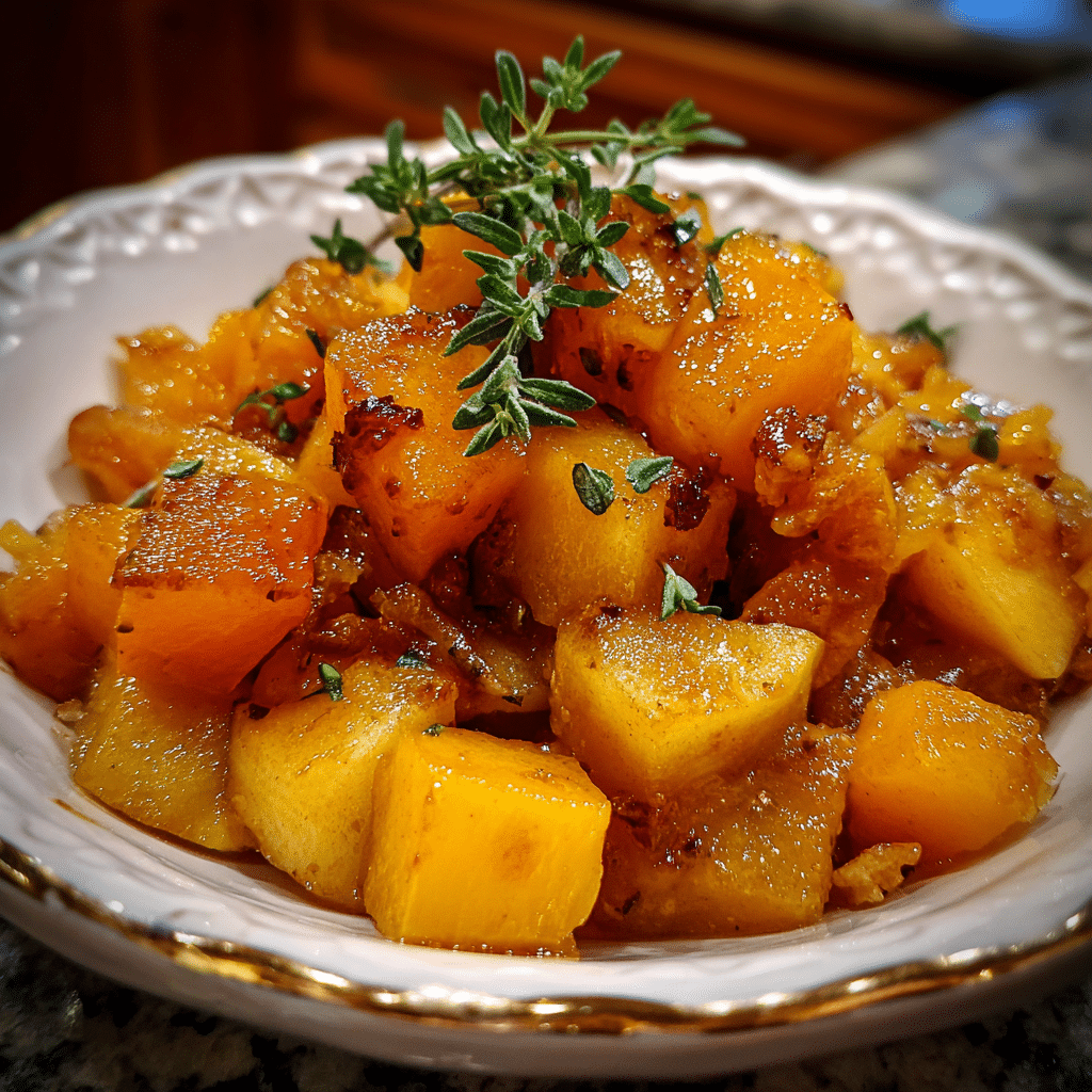 Crockpot Caramelized Butternut Squash and Apples 