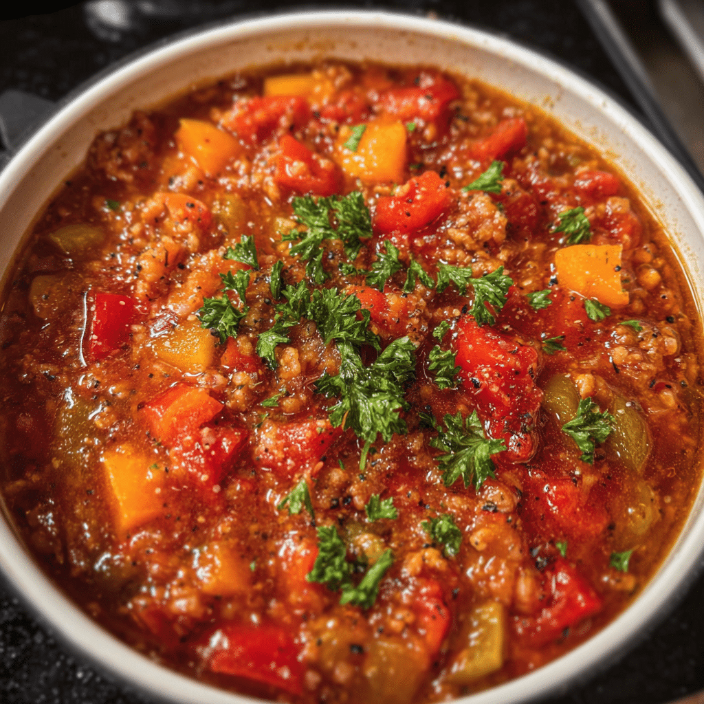 High Protein Stuffed Pepper Soup Recipe