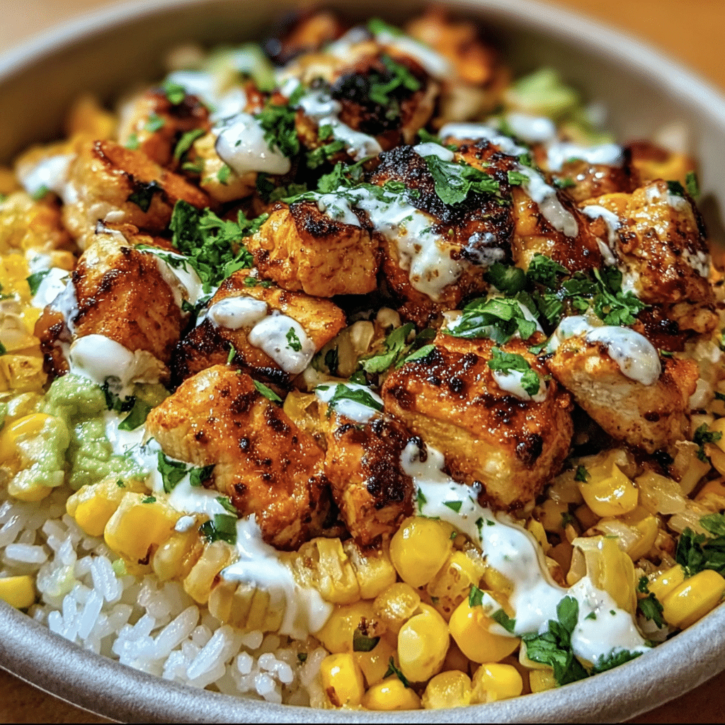 Street Corn Chicken Rice Bowl