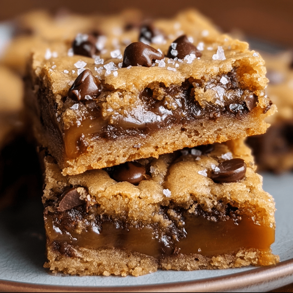 Salted Caramel Chocolate Chip Cookie Bars