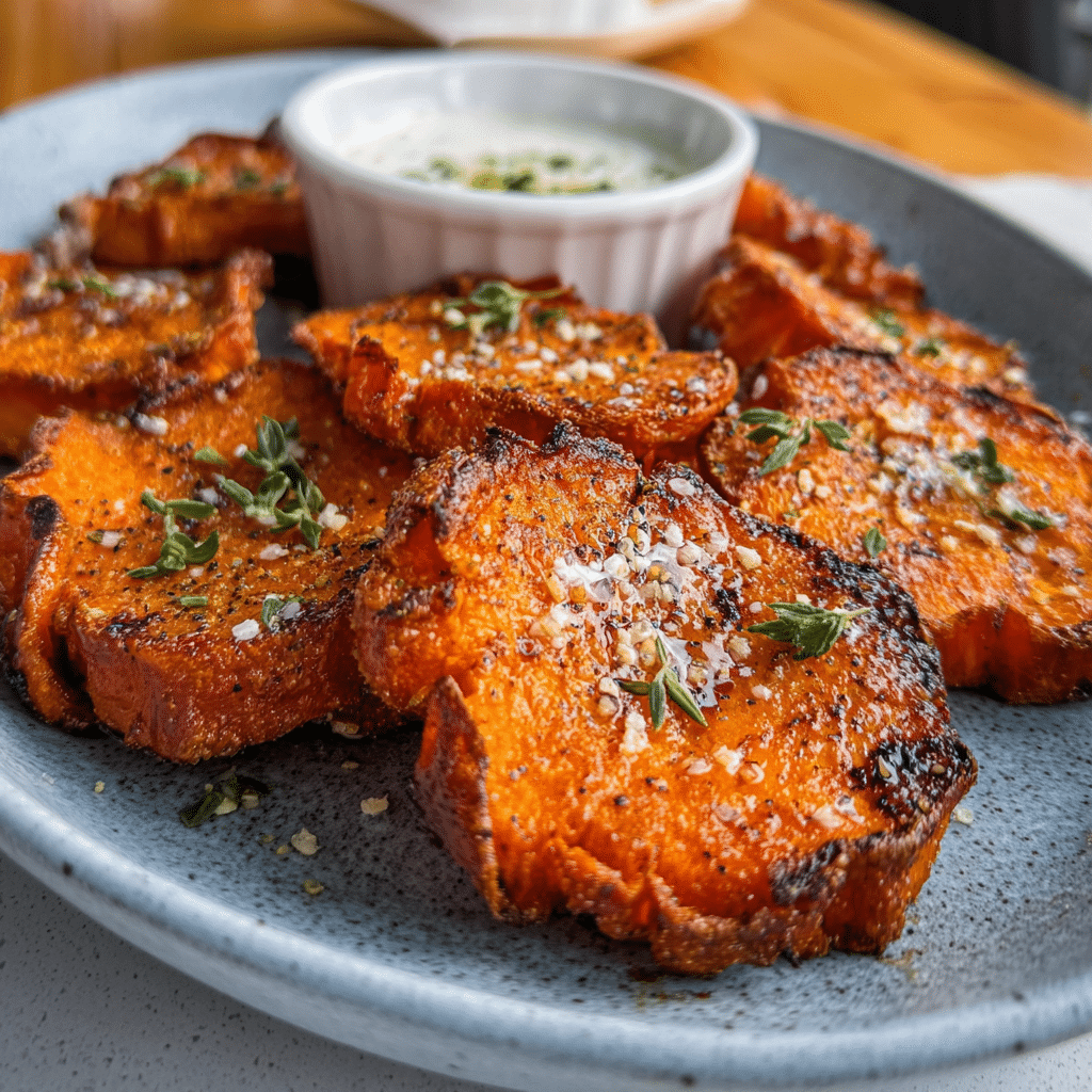 Crispy Smashed Sweet Potatoes