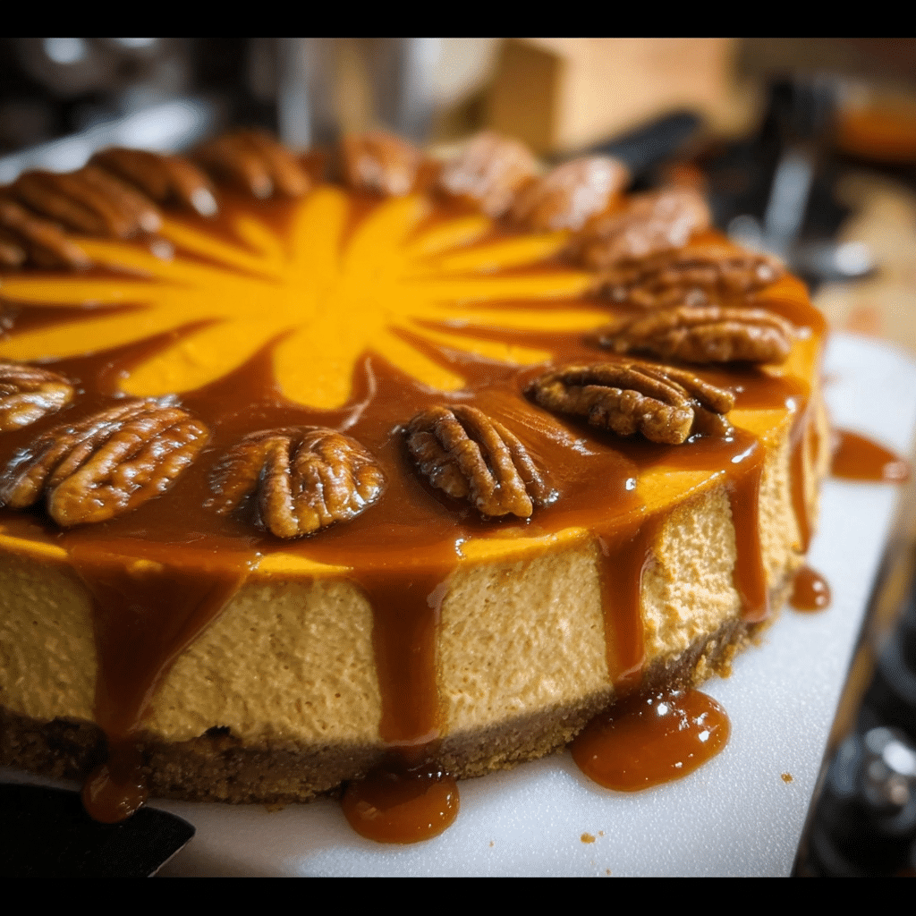 Turtle Pumpkin Cheesecake
