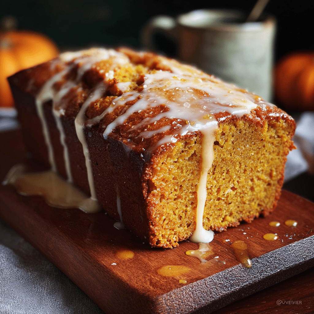Butter Pumpkin Bread with Salted Maple Brown Butter Glaze