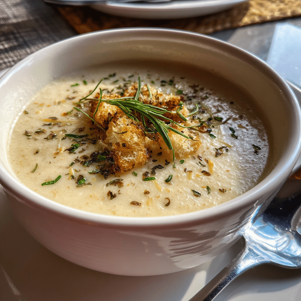 Cheddar Garlic Herb Potato Soup Recipe