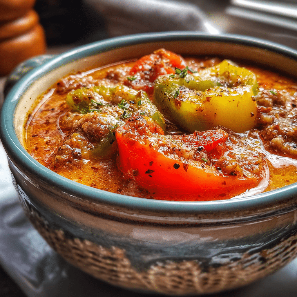 High Protein Stuffed Pepper Soup Recipe