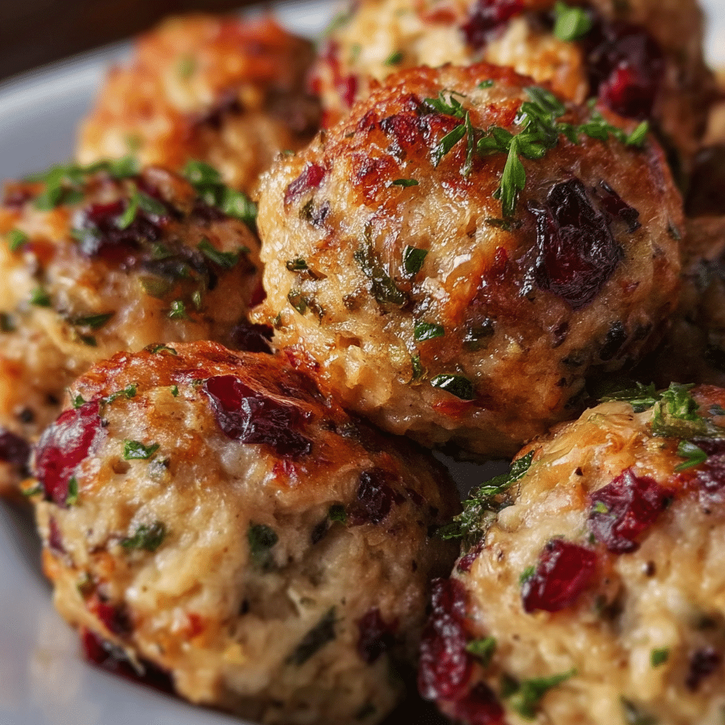 Cranberry Turkey Stuffing Balls