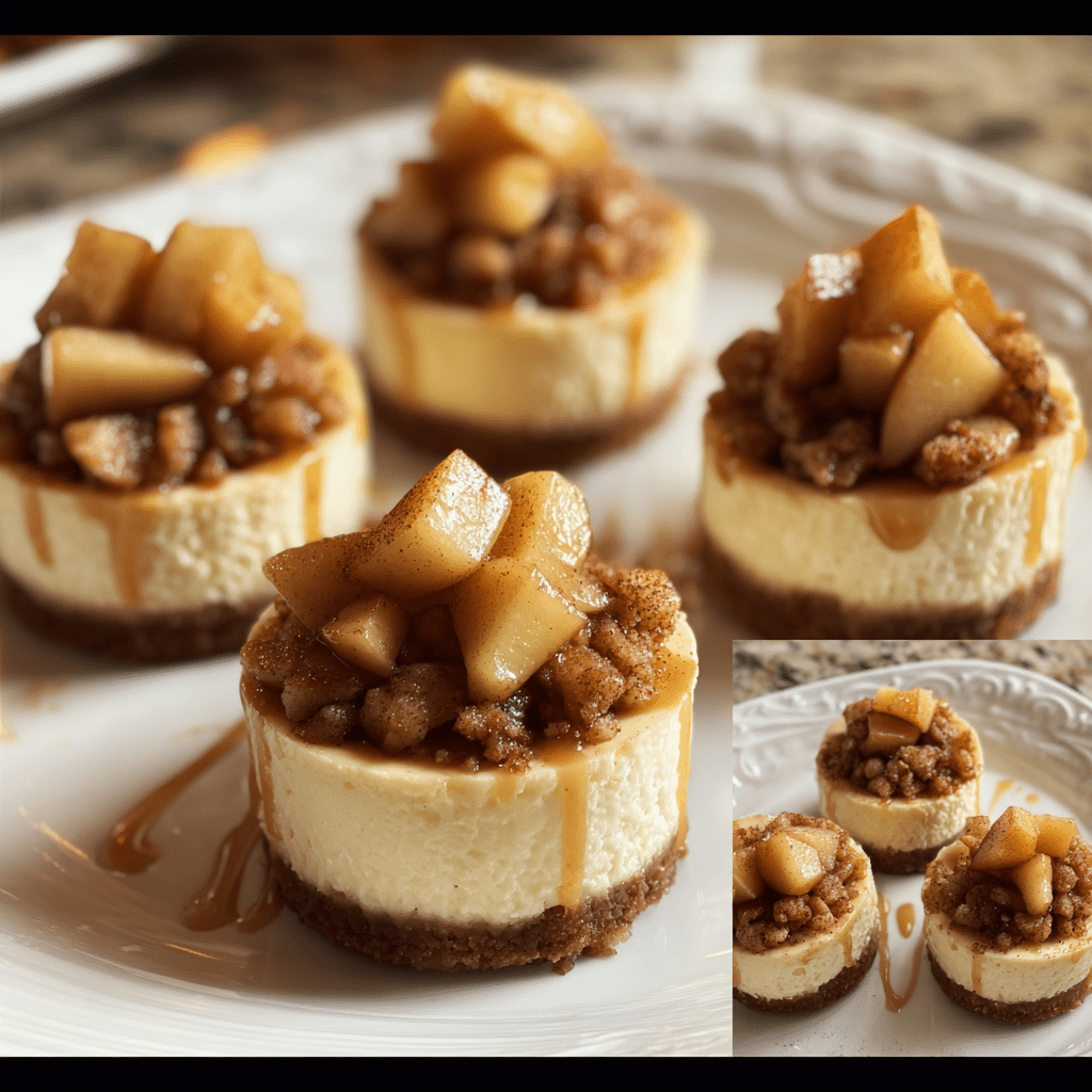 Easy Apple Crisp Mini Cheesecakes
