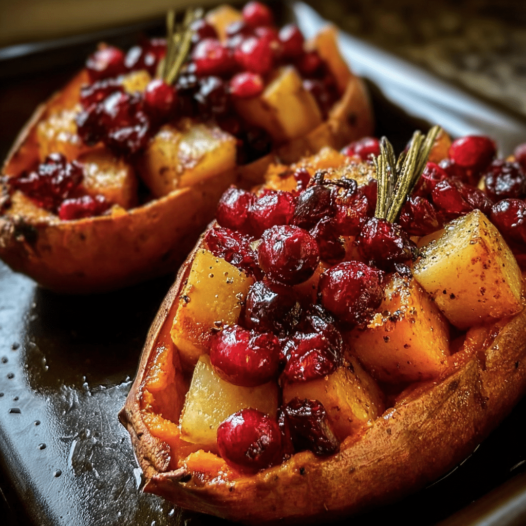 Irresistible Cranberry Apple Twice-Baked Sweet Potatoes