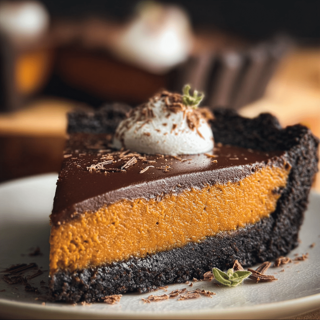 Amazing Dark Chocolate Pumpkin Tart