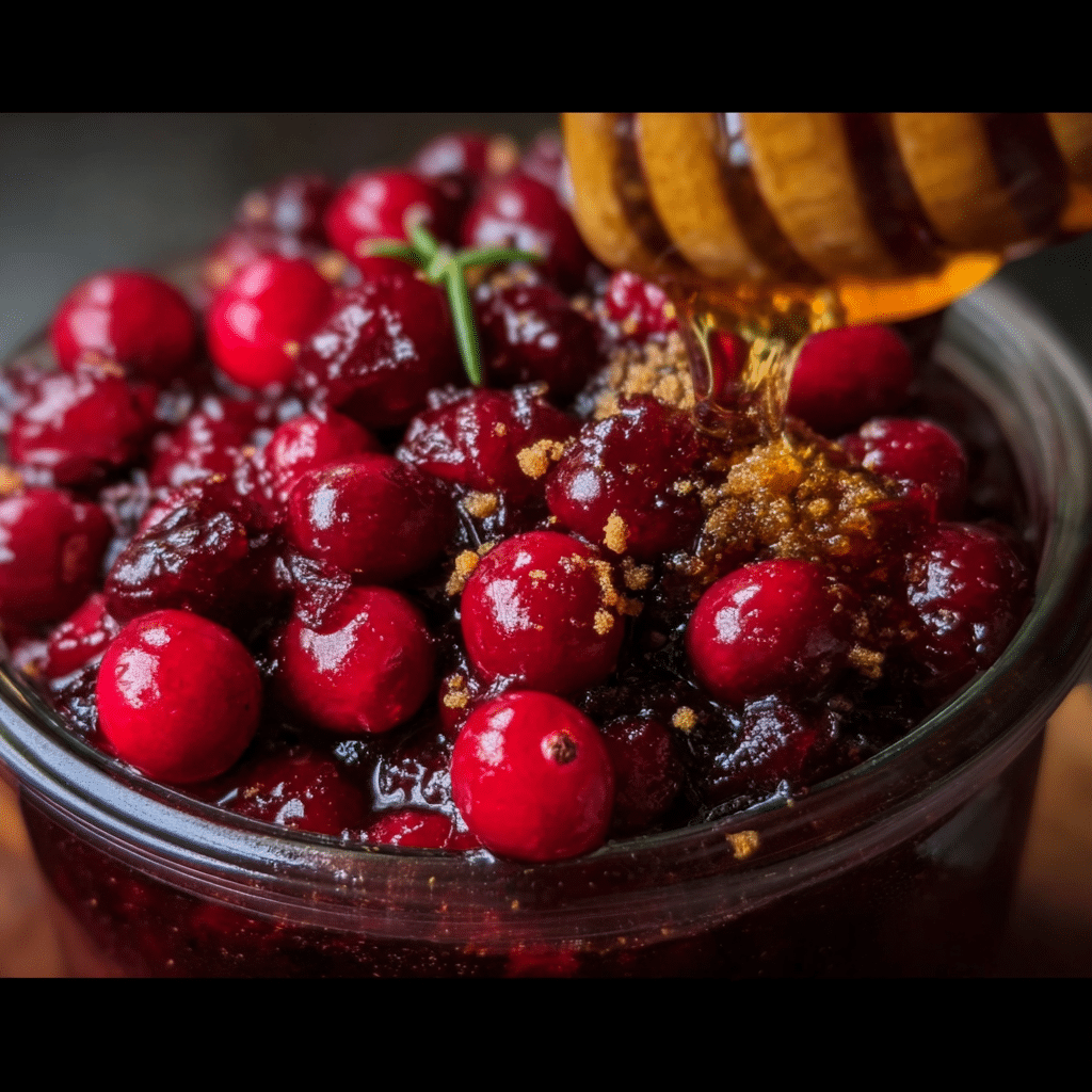 Honey Bourbon Cranberry Sauce