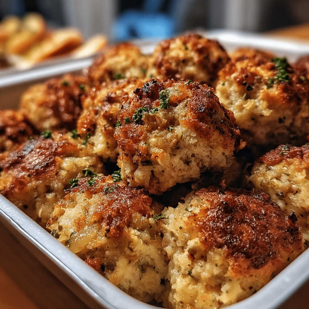 Easy & Tasty Turkey Stuffing Balls Recipe
