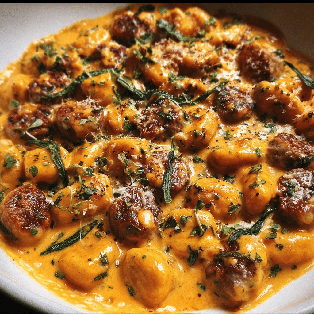 Creamy Butternut Squash Gnocchi with Sausage