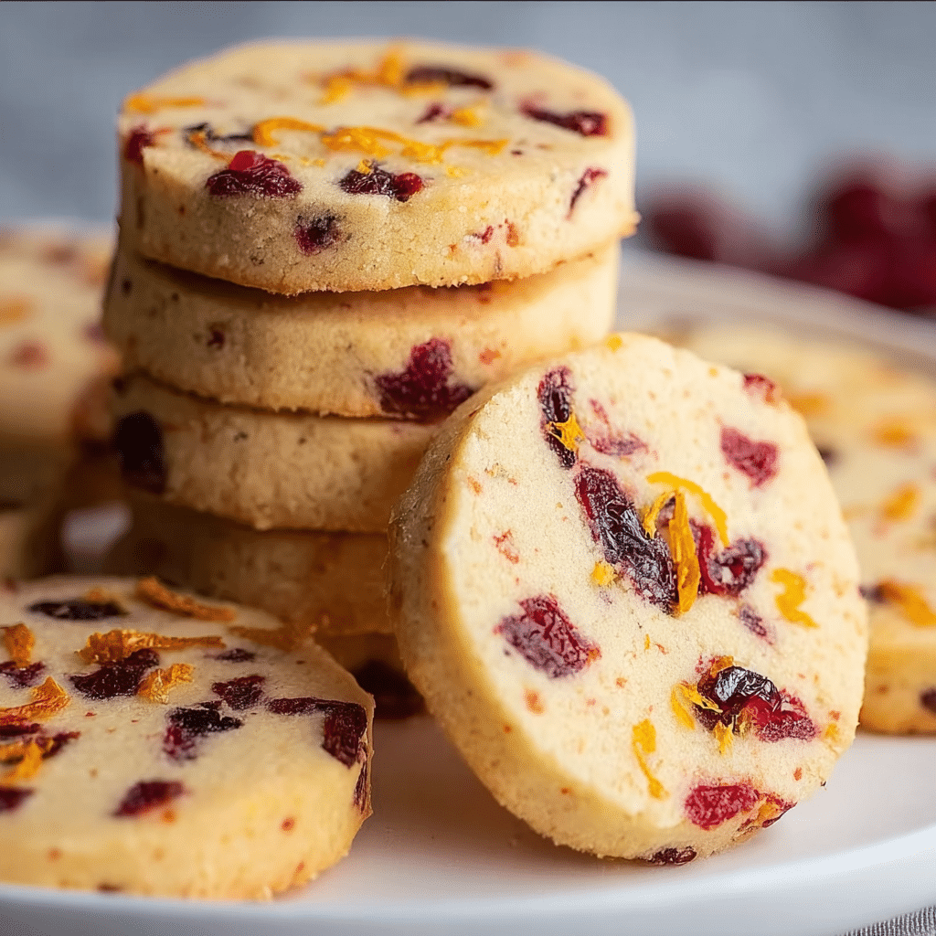 Cranberry Orange Shortbread cookies