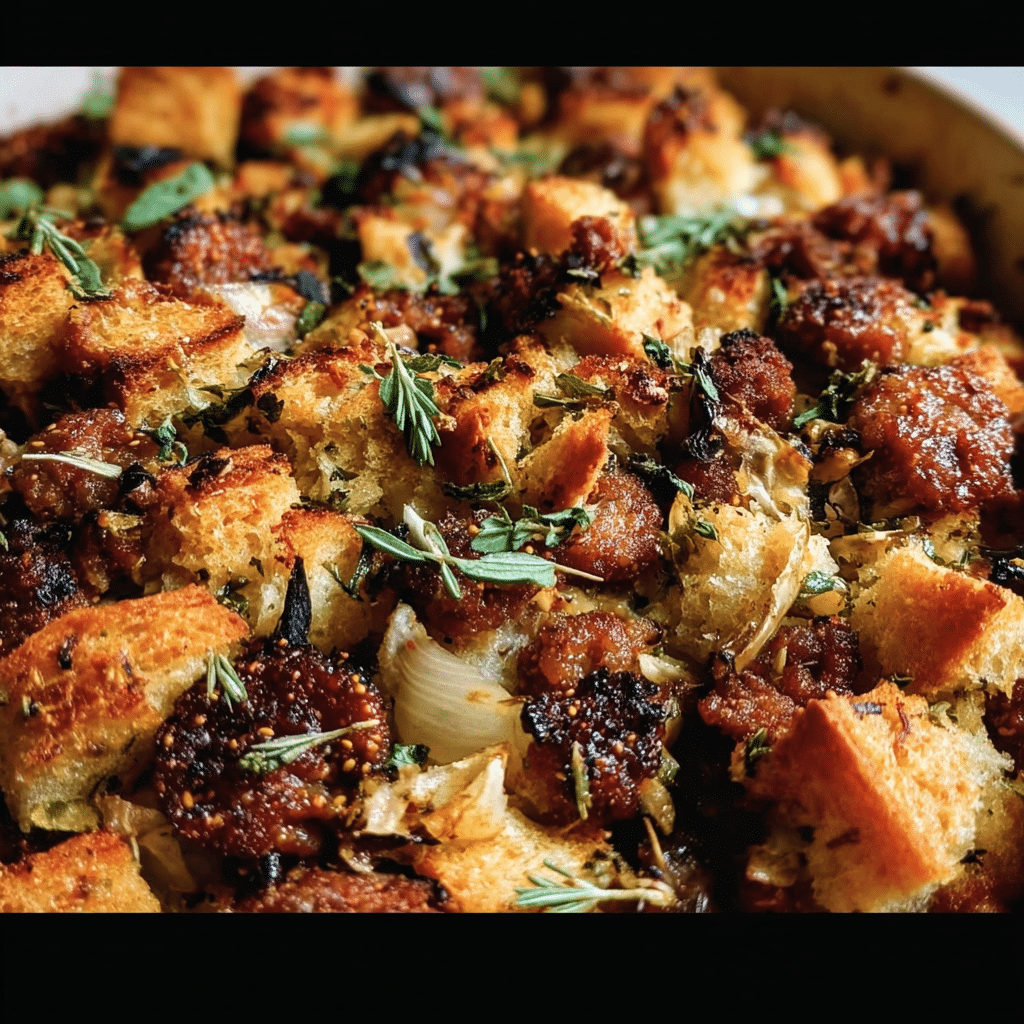 Focaccia Fig and Sausage Stuffing