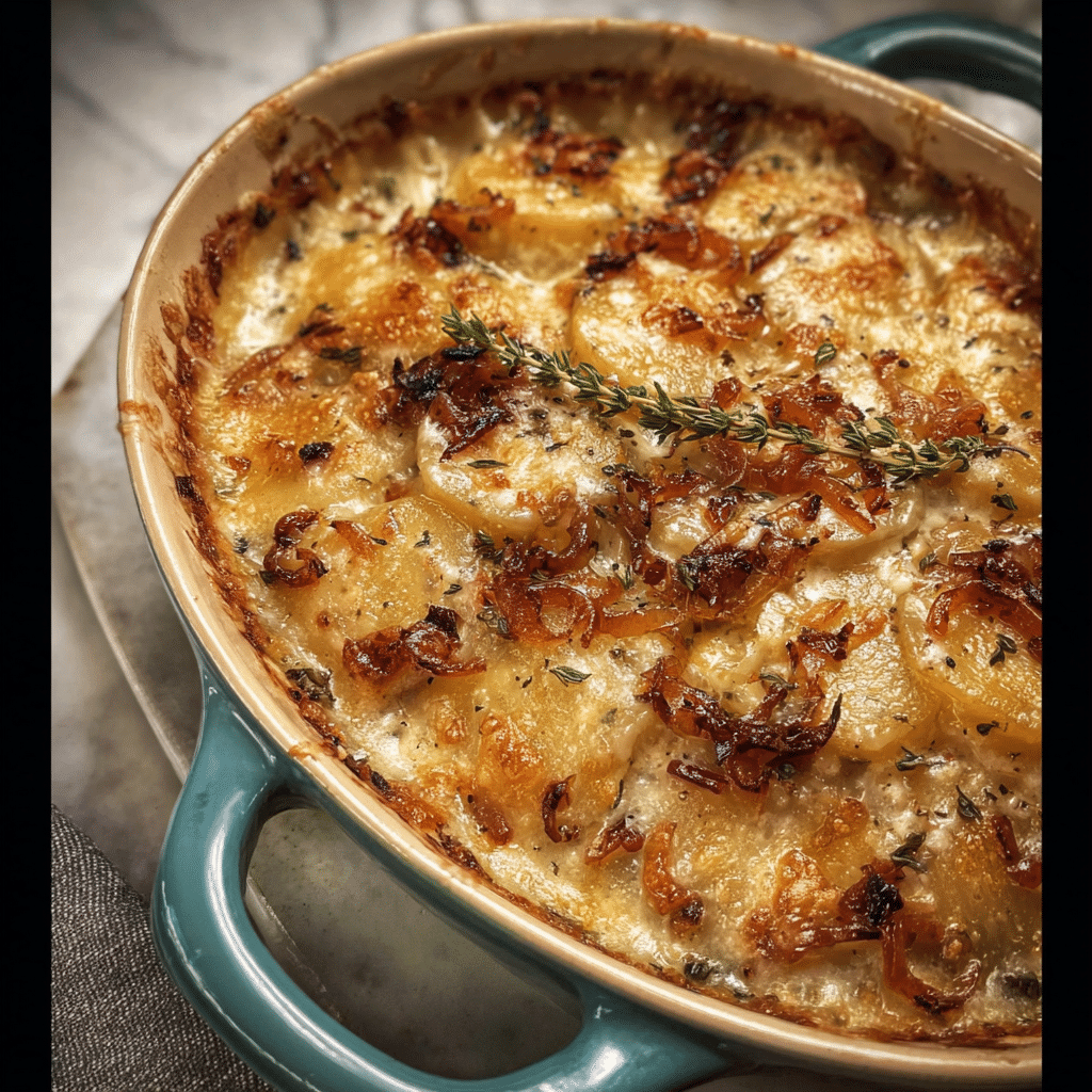 Caramelized Onion Potatoes au Gratin