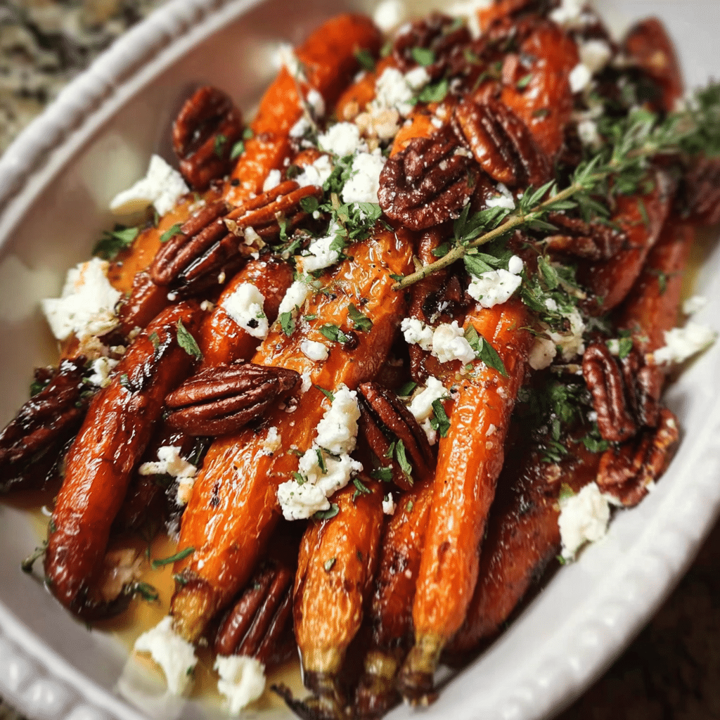 Roasted Carrots Pecans and Goat cheese