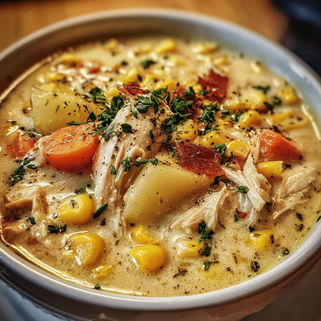 The Best Crockpot Chicken Corn Chowder!