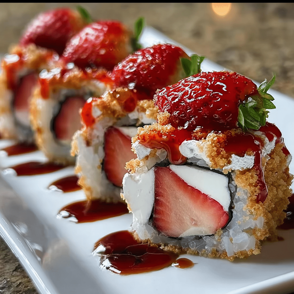 Strawberry Shortcake Sushi Rolls