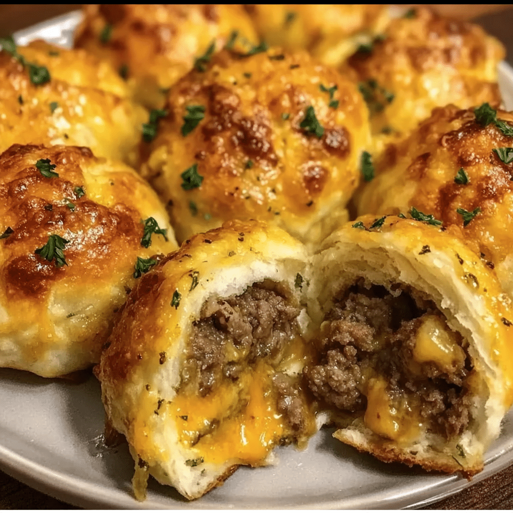 Garlic Parmesan Cheeseburger Bombs