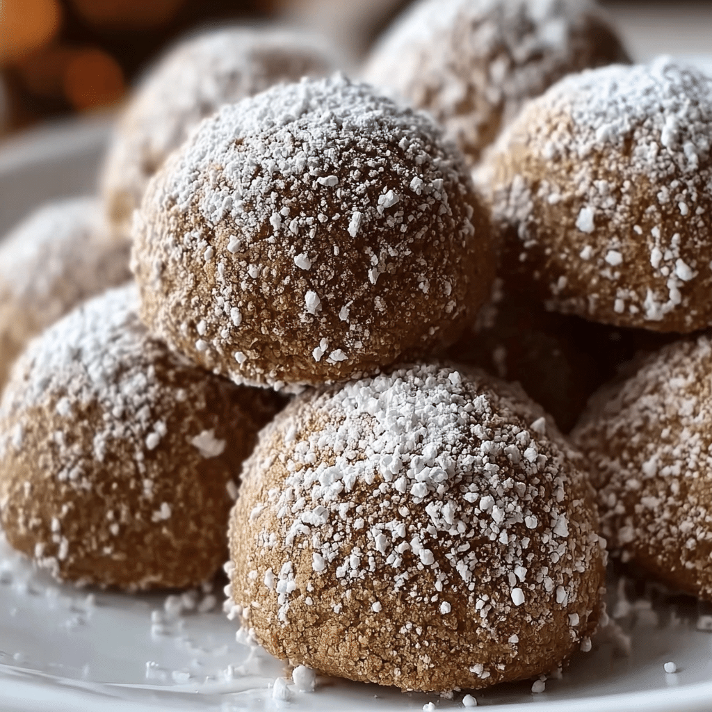 Easy Gingerbread Snowball Cookies