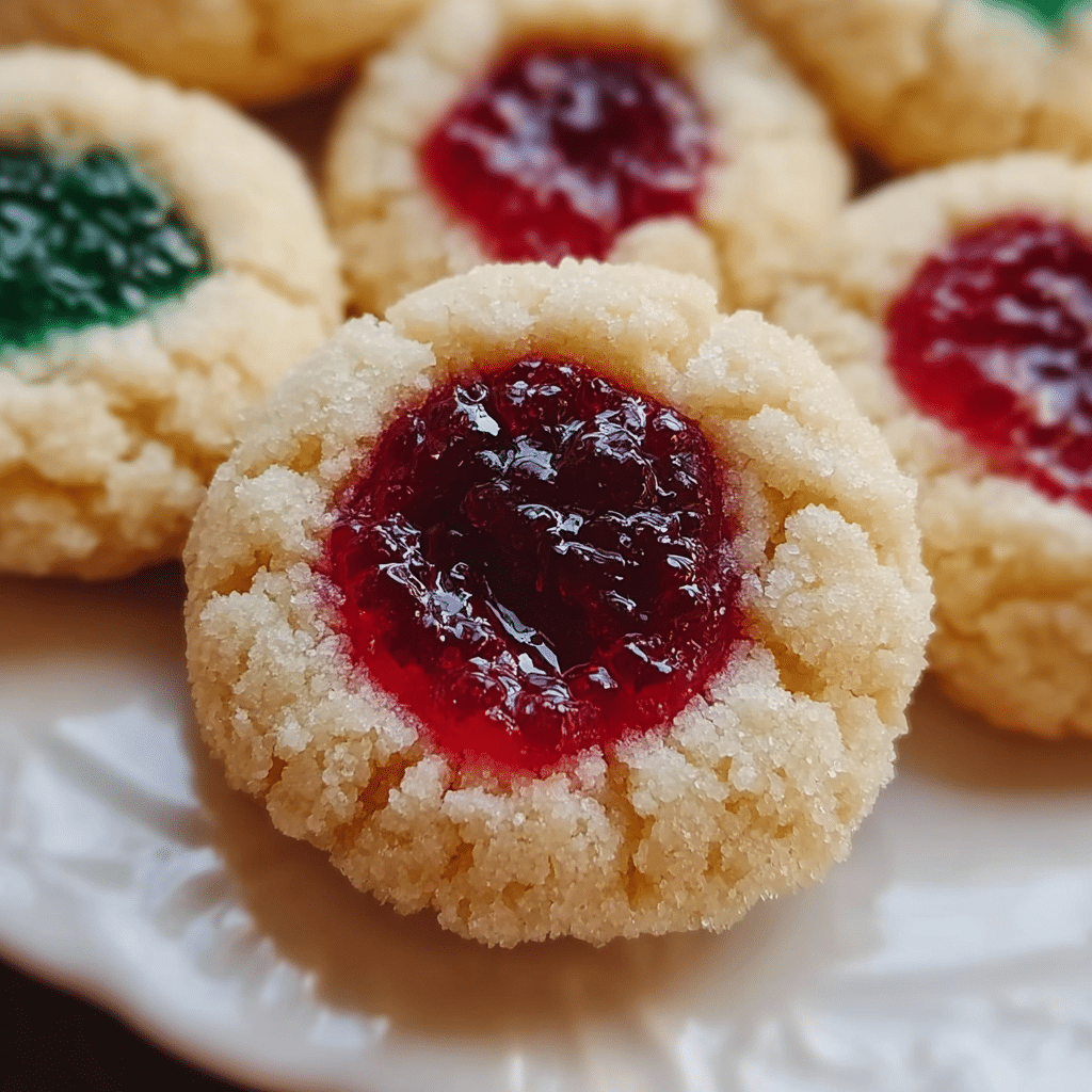 Soft Christmas Thumbprint Cookies