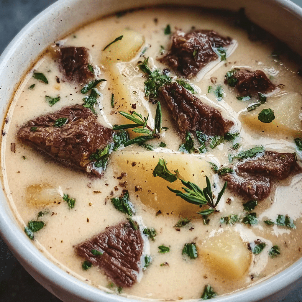 Creamy Steak & Potato Soup
