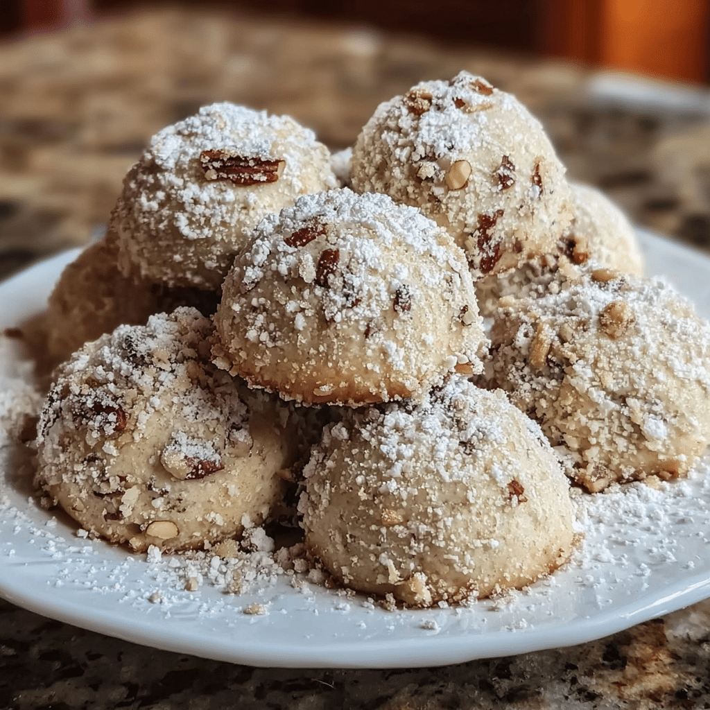 Buttery Pecan Snowball cookies