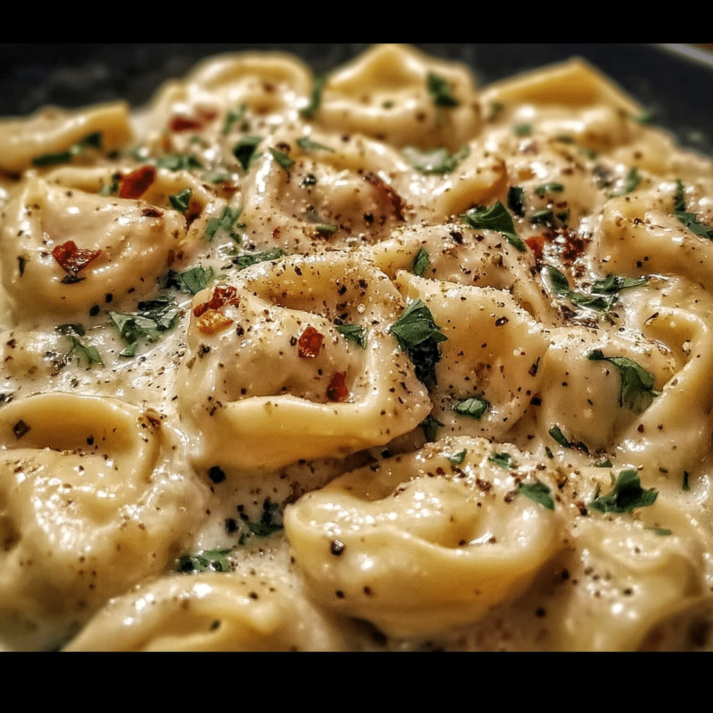 Creamy Crockpot Tortellini Alfredo