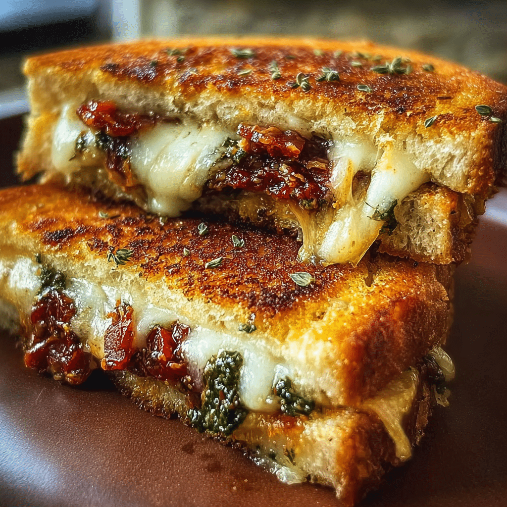 Sun-Dried Tomato Bacon Pesto Grilled Cheese Recipe