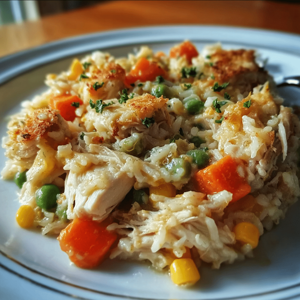 Chicken and Rice Casserole with Mixed Vegetables Recipe