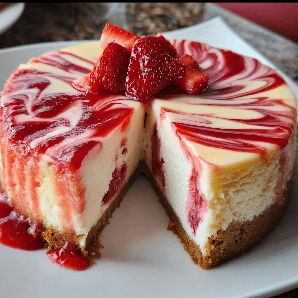 Strawberry Swirl Cheesecake