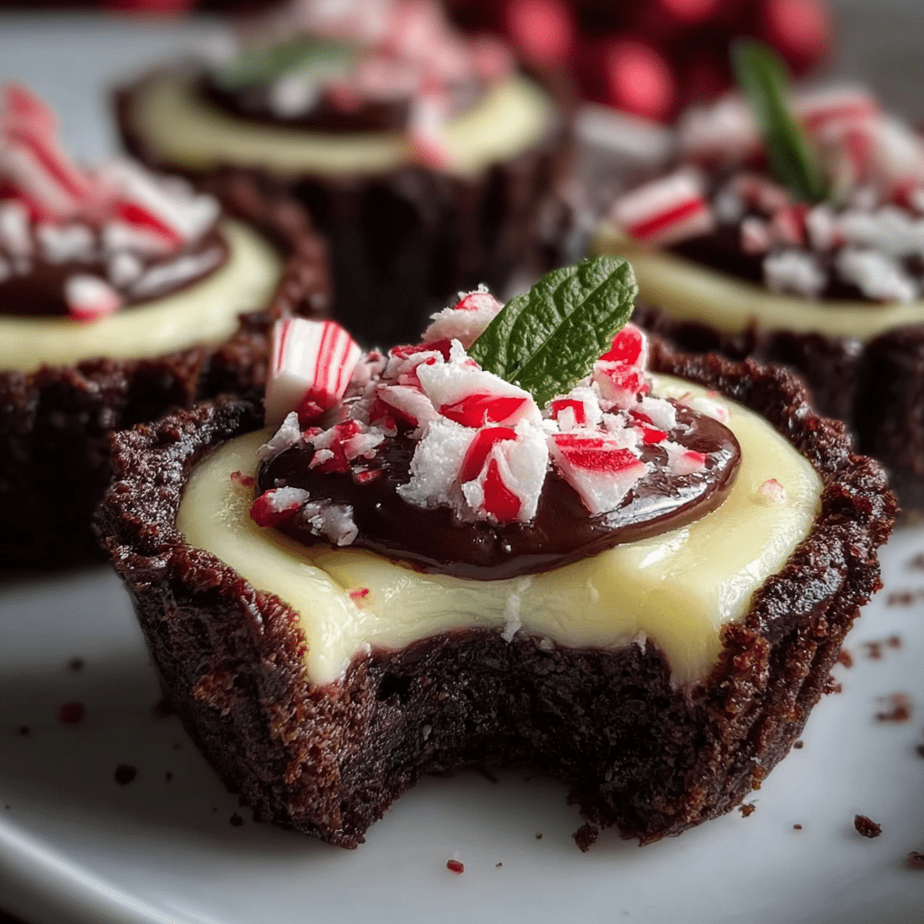 Chocolate Peppermint Cookie Cups with Cheesecake Filling