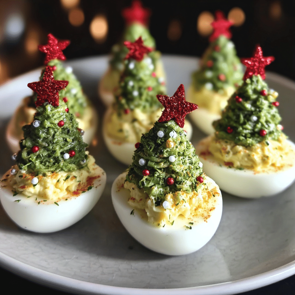 Christmas Tree Deviled Eggs Recipe