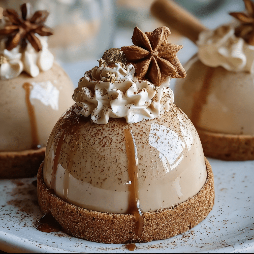 Gingerbread Latte Mousse Domes