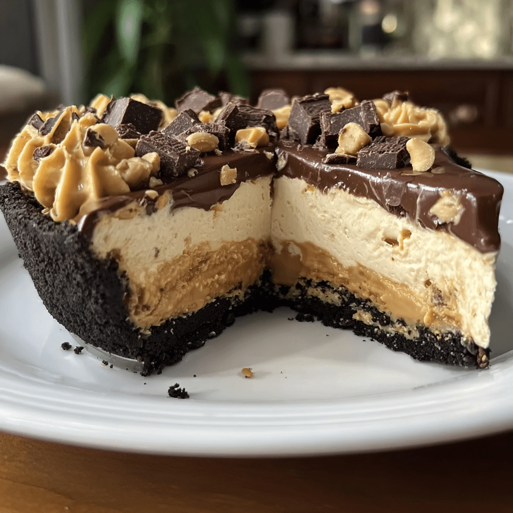Peanut Butter Pie with Oreo Crust & Creamy Filling