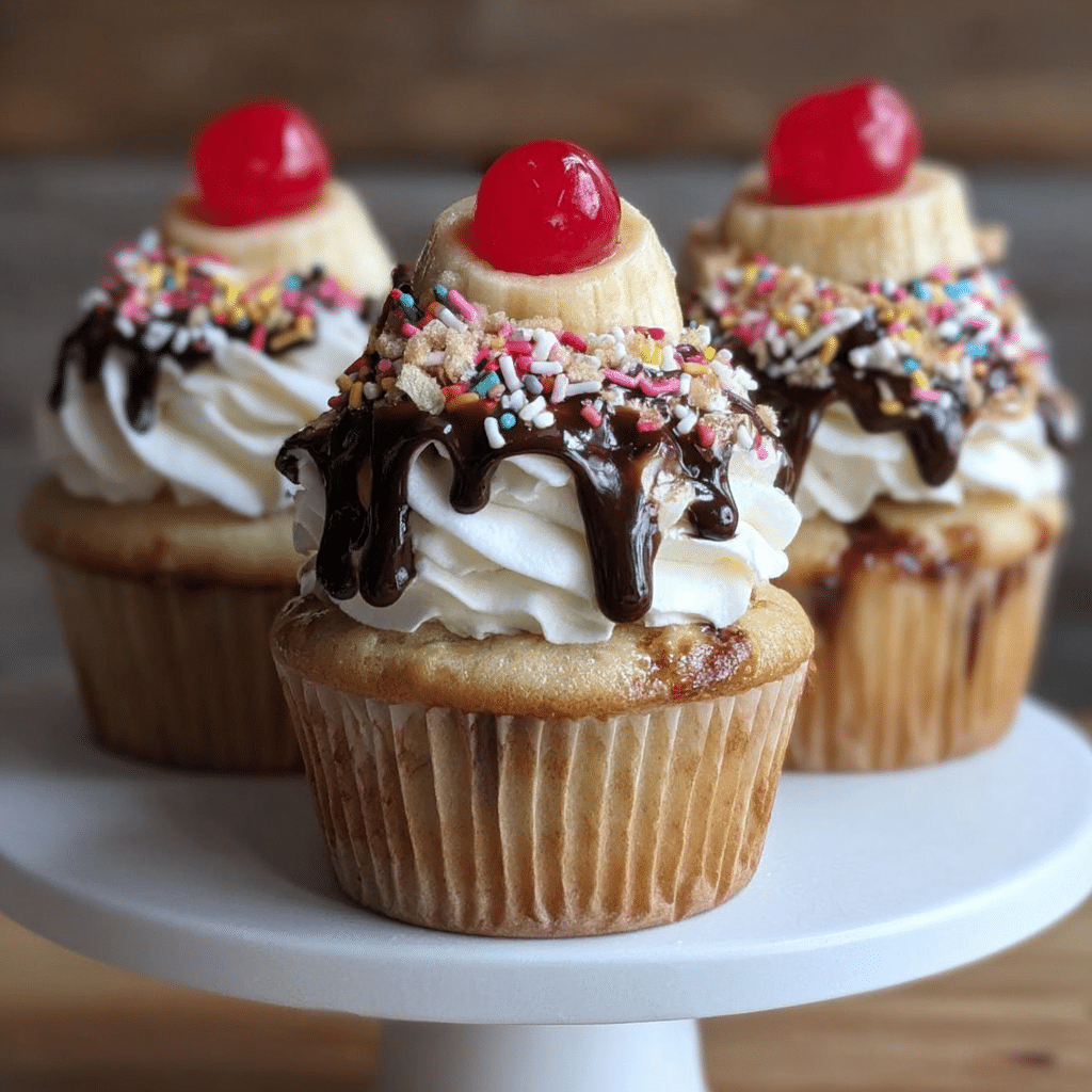 Banana Split Cupcakes